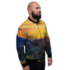 Painting Sunset Horse Print Men's Bomber Jacket-grizzshop