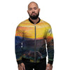 Painting Sunset Horse Print Men's Bomber Jacket-grizzshop