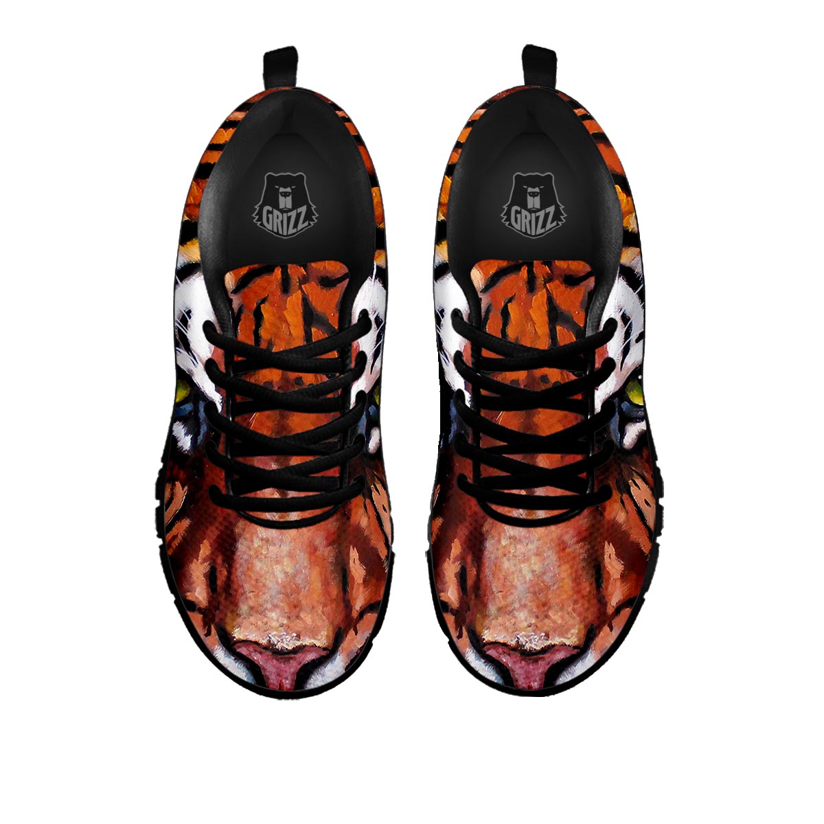 Painting Tiger Print Black Sneaker-grizzshop