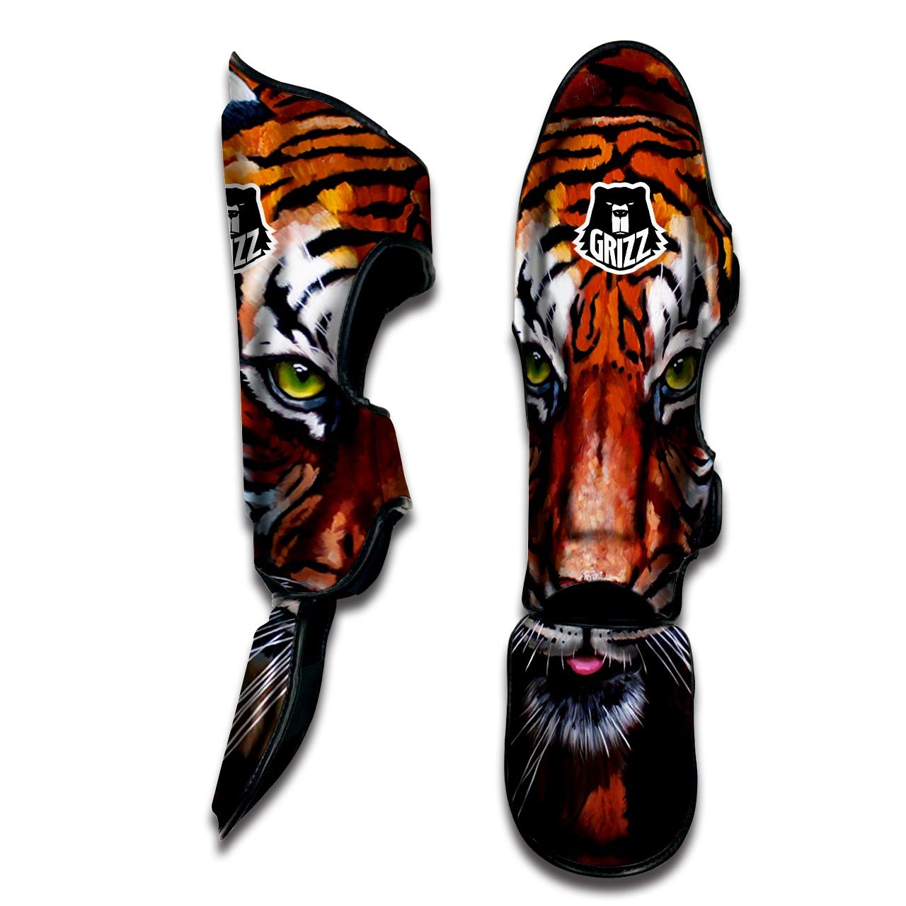 Painting Tiger Print Muay Thai Shin Guards-grizzshop