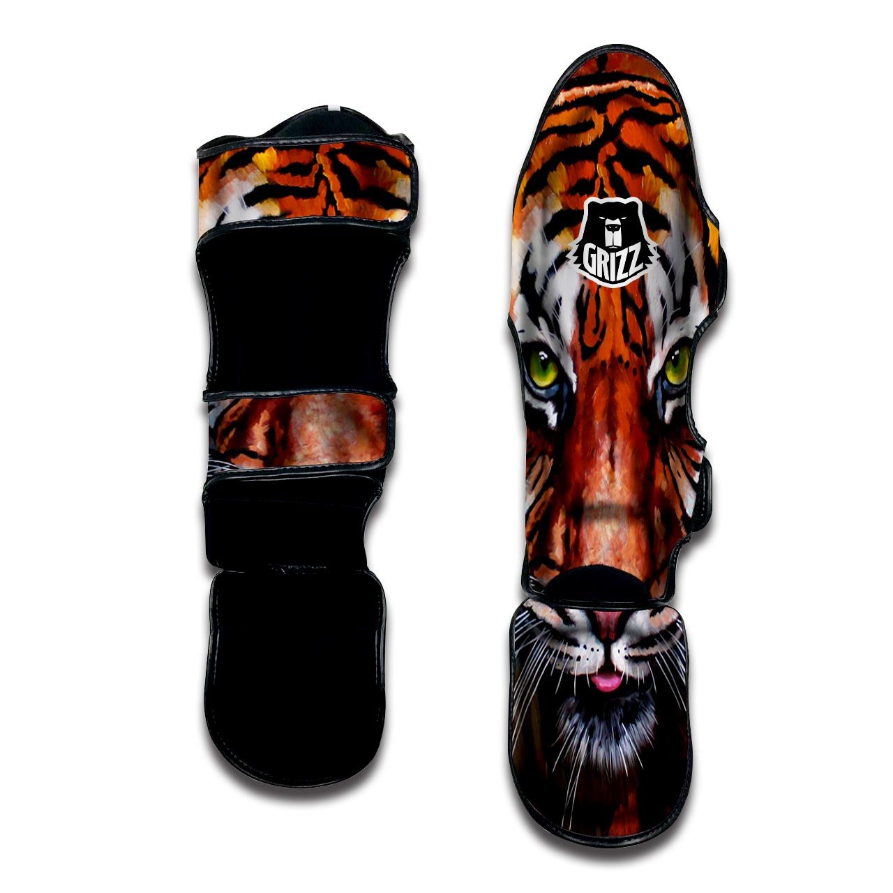 Painting Tiger Print Muay Thai Shin Guards-grizzshop