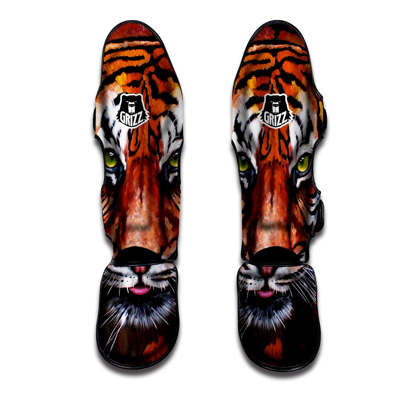 Painting Tiger Print Muay Thai Shin Guards-grizzshop