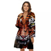 Painting Tiger Print Women's Robe-grizzshop