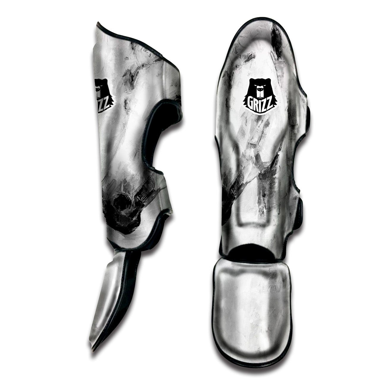 Painting White Horse Print Muay Thai Shin Guards-grizzshop