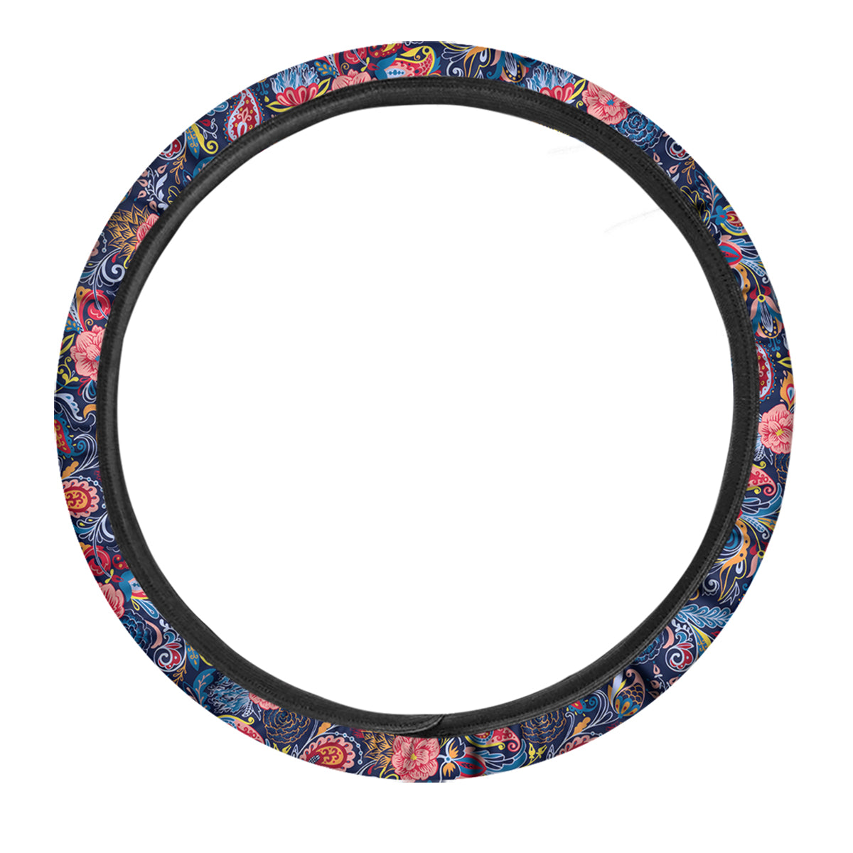 Paisley Art Print Pattern Car Steering Wheel Cover-grizzshop