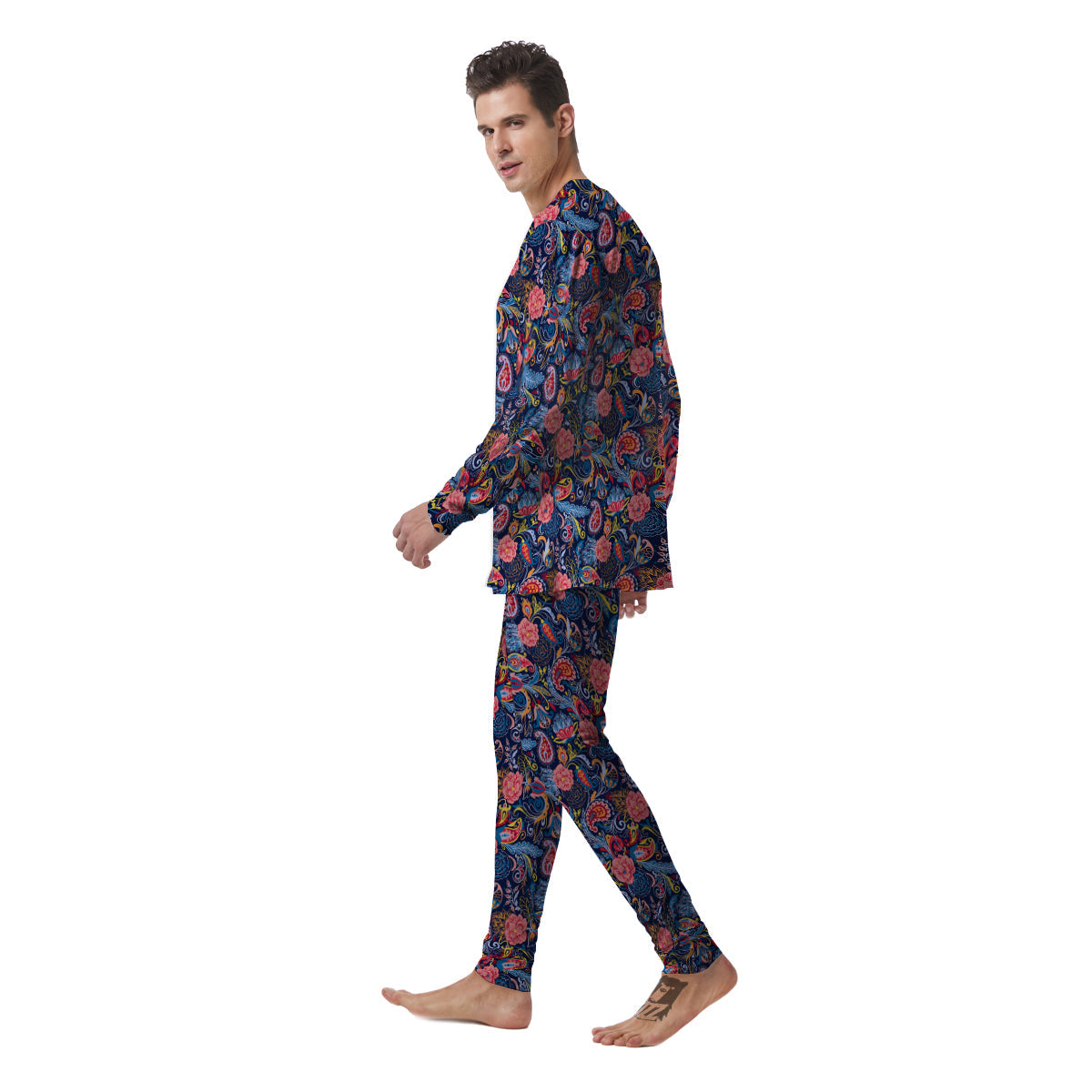 Paisley Art Print Pattern Men's Pajamas-grizzshop