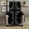 Paisley Bandana Black And White Print Pattern Armchair Protector-grizzshop