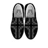 Paisley Bandana Black And White Print Pattern Black Slip On Shoes-grizzshop