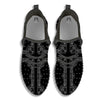 Paisley Bandana Black And White Print Pattern Black Walking Shoes-grizzshop