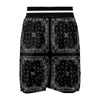 Paisley Bandana Black And White Print Pattern Boxing Shorts-grizzshop