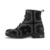 Paisley Bandana Black And White Print Pattern Leather Boots-grizzshop