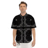 Paisley Bandana Black And White Print Pattern Men's Short Sleeve Shirts-grizzshop