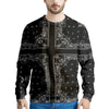 Paisley Bandana Black And White Print Pattern Men's Sweatshirt-grizzshop