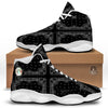 Paisley Bandana Black And White Print Pattern White Basketball Shoes-grizzshop