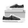 Paisley Bandana Black And White Print Pattern White Low Top Shoes-grizzshop