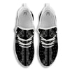 Paisley Bandana Black And White Print Pattern White Walking Shoes-grizzshop