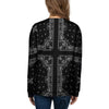 Paisley Bandana Black And White Print Pattern Women's Sweatshirt-grizzshop