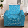 Paisley Bandana Light Blue Print Armchair Slipcover-grizzshop