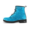 Paisley Bandana Light Blue Print Leather Boots-grizzshop