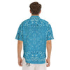 Paisley Bandana Light Blue Print Men's Short Sleeve Shirts-grizzshop