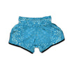 Paisley Bandana Light Blue Print Muay Thai Boxing Shorts-grizzshop