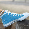 Paisley Bandana Light Blue Print White High Top Shoes-grizzshop