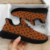 Paisley Bandana Orange Print Black Walking Shoes-grizzshop