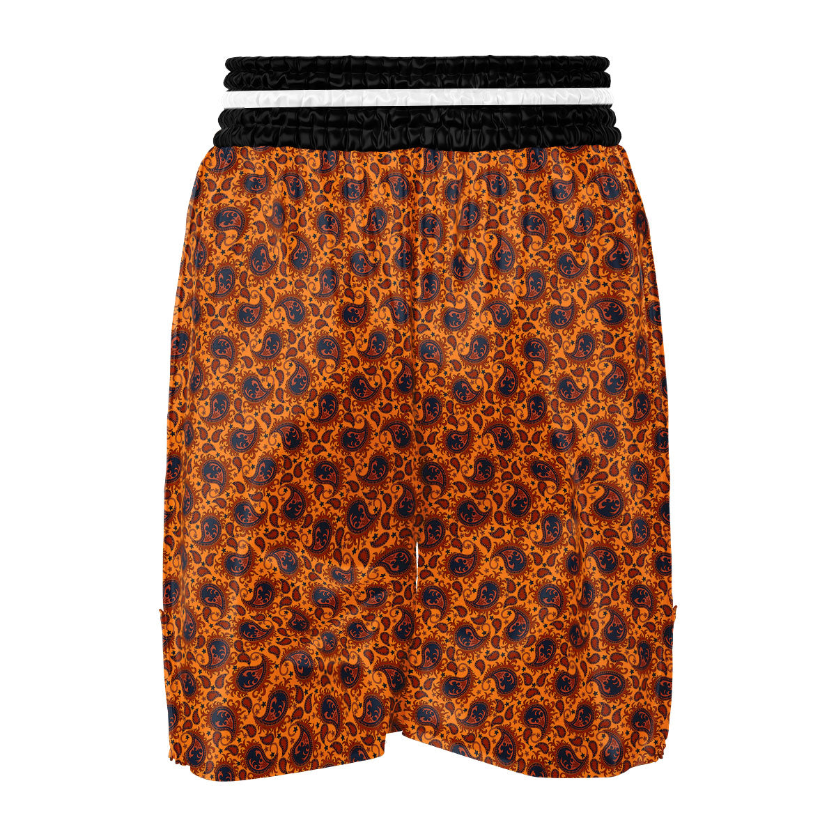 Paisley Bandana Orange Print Boxing Shorts-grizzshop