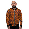 Paisley Bandana Orange Print Men's Bomber Jacket-grizzshop