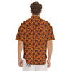 Paisley Bandana Orange Print Men's Short Sleeve Shirts-grizzshop