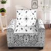 Paisley Bandana White And Black Print Armchair Slipcover-grizzshop