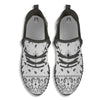 Paisley Bandana White And Black Print Black Walking Shoes-grizzshop