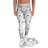 Paisley Bandana White And Black Print Men's Leggings-grizzshop