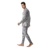 Paisley Bandana White And Black Print Men's Pajamas-grizzshop