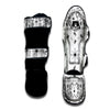 Paisley Bandana White And Black Print Muay Thai Shin Guards-grizzshop