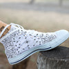 Paisley Bandana White And Black Print White High Top Shoes-grizzshop