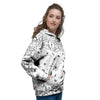 Paisley Bandana White And Black Print Women's Hoodie-grizzshop