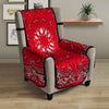 Paisley Bandana White And Red Print Armchair Protector-grizzshop