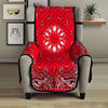 Paisley Bandana White And Red Print Armchair Protector-grizzshop