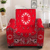 Paisley Bandana White And Red Print Armchair Slipcover-grizzshop