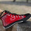 Paisley Bandana White And Red Print Black High Top Shoes-grizzshop