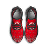 Paisley Bandana White And Red Print Black Running Shoes-grizzshop