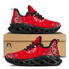 Paisley Bandana White And Red Print Black Running Shoes-grizzshop