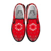 Paisley Bandana White And Red Print Black Slip On Shoes-grizzshop