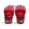 Paisley Bandana White And Red Print MMA Gloves-grizzshop