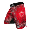 Paisley Bandana White And Red Print MMA Shorts-grizzshop