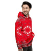 Paisley Bandana White And Red Print Men's Hoodie-grizzshop