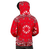 Paisley Bandana White And Red Print Men's Hoodie-grizzshop