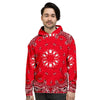 Paisley Bandana White And Red Print Men's Hoodie-grizzshop