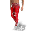 Paisley Bandana White And Red Print Men's Leggings-grizzshop